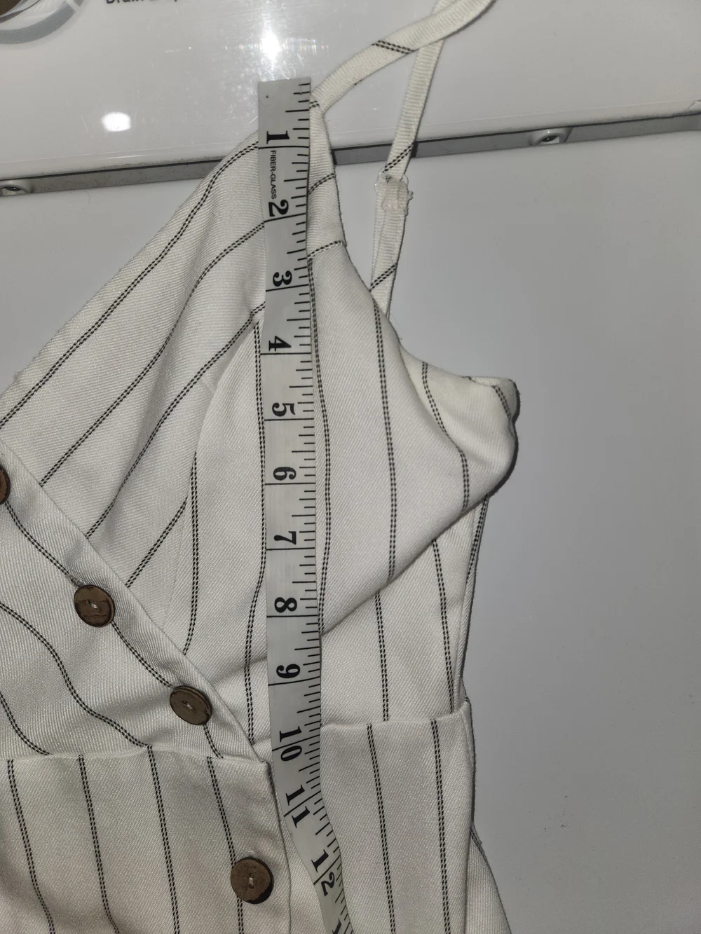 Ardene White Striped Button-Front Midi Dress - Picture 10 of 10